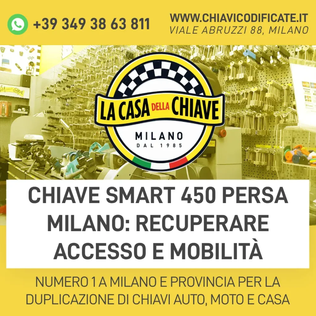 Chiave Smart 450 persa Milano: recuperare accesso e mobilità