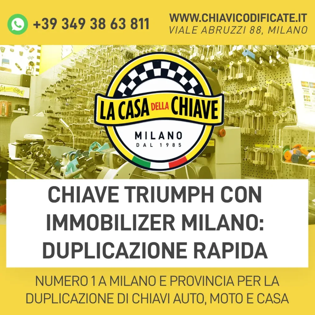 Chiave Triumph con Immobilizer Milano: Duplicazione Rapida