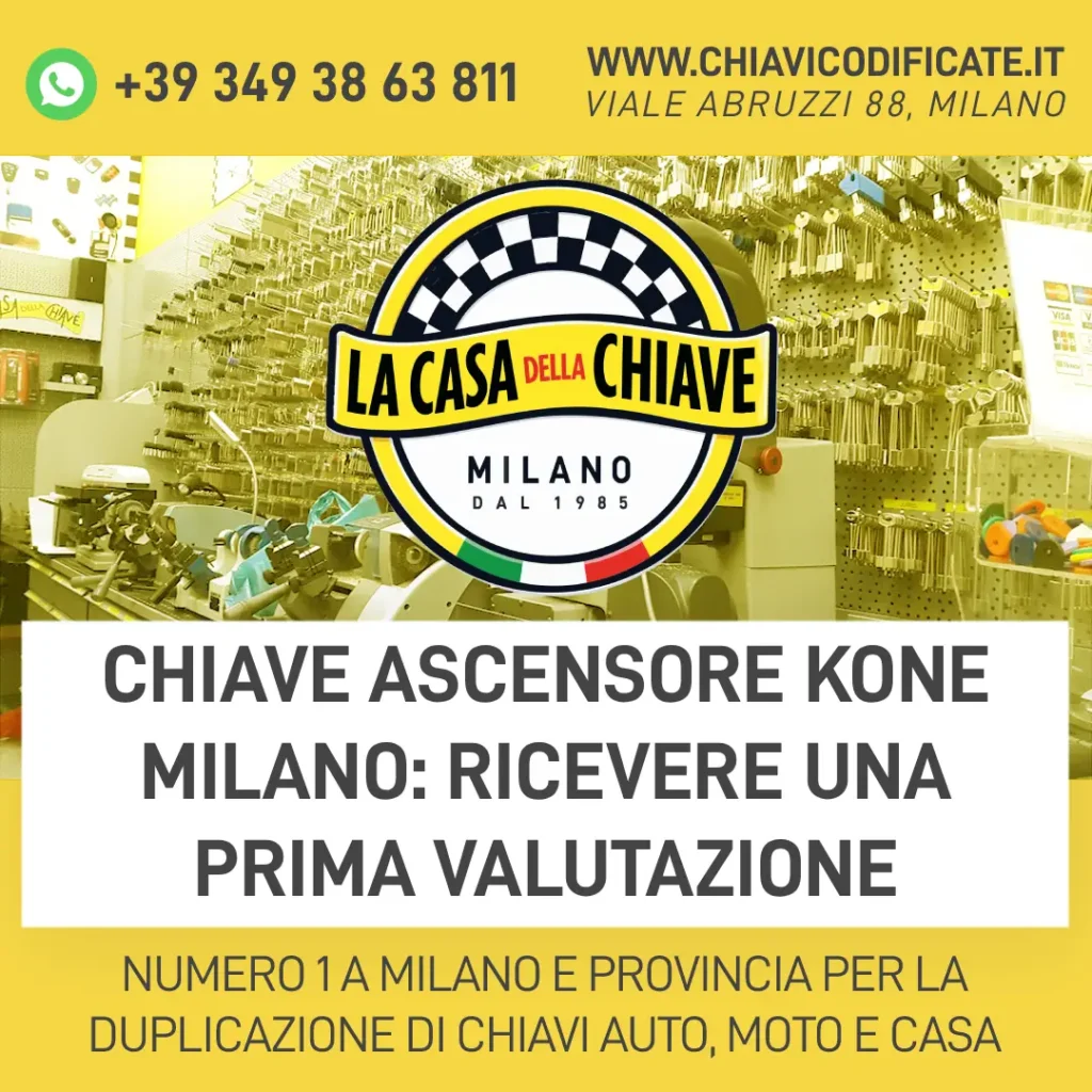 Chiave ascensore KONE Milano: ricevere una prima valutazione