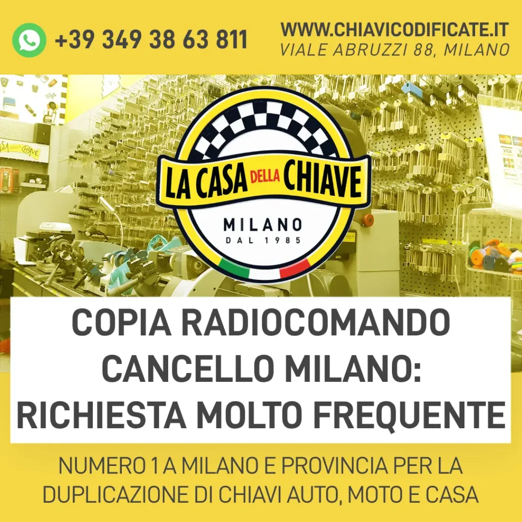 Copia radiocomando cancello Milano: richiesta molto frequente