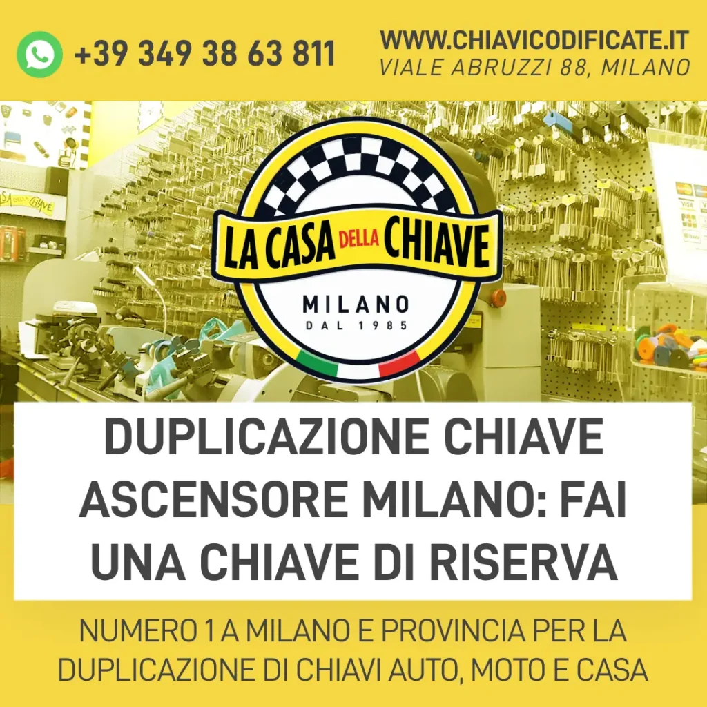 Duplicazione chiave ascensore Milano: fai una chiave di riserva