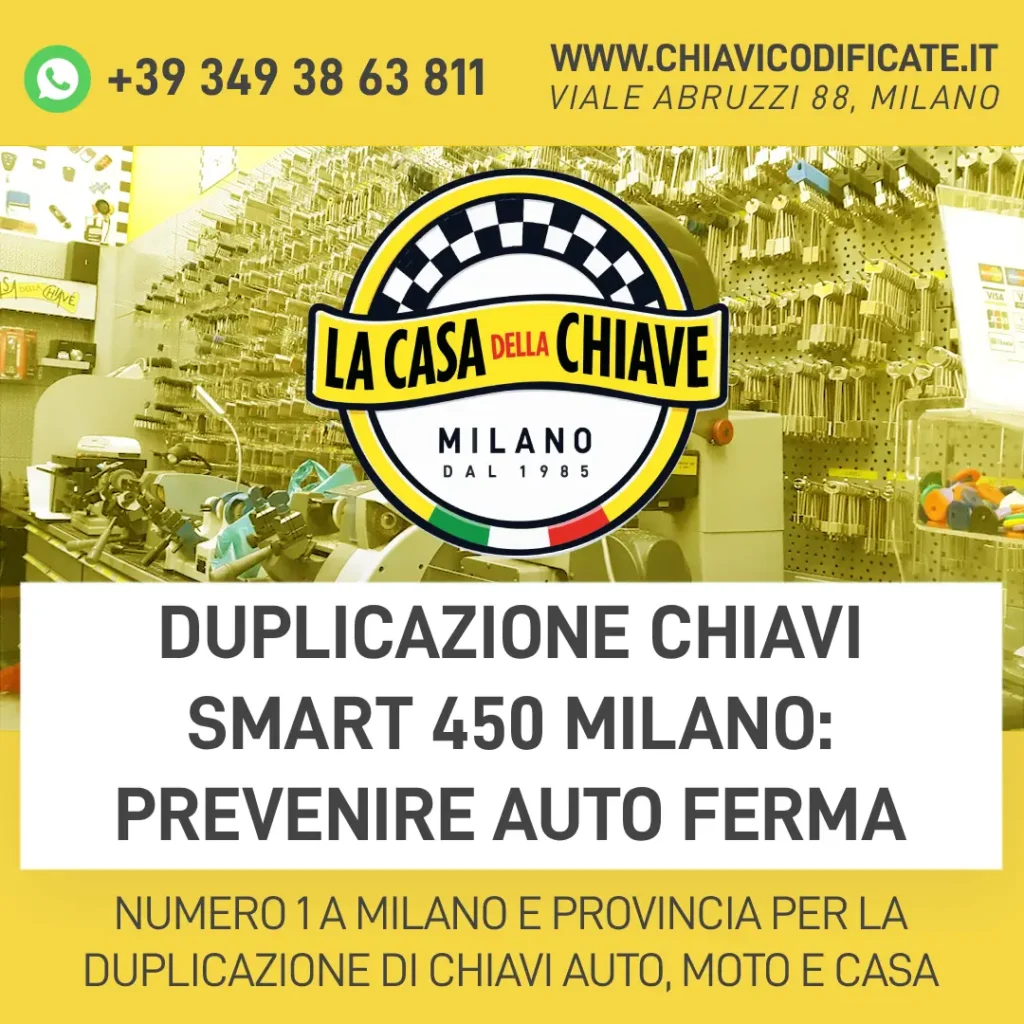 Duplicazione chiavi Smart 450 Milano: prevenire auto ferma
