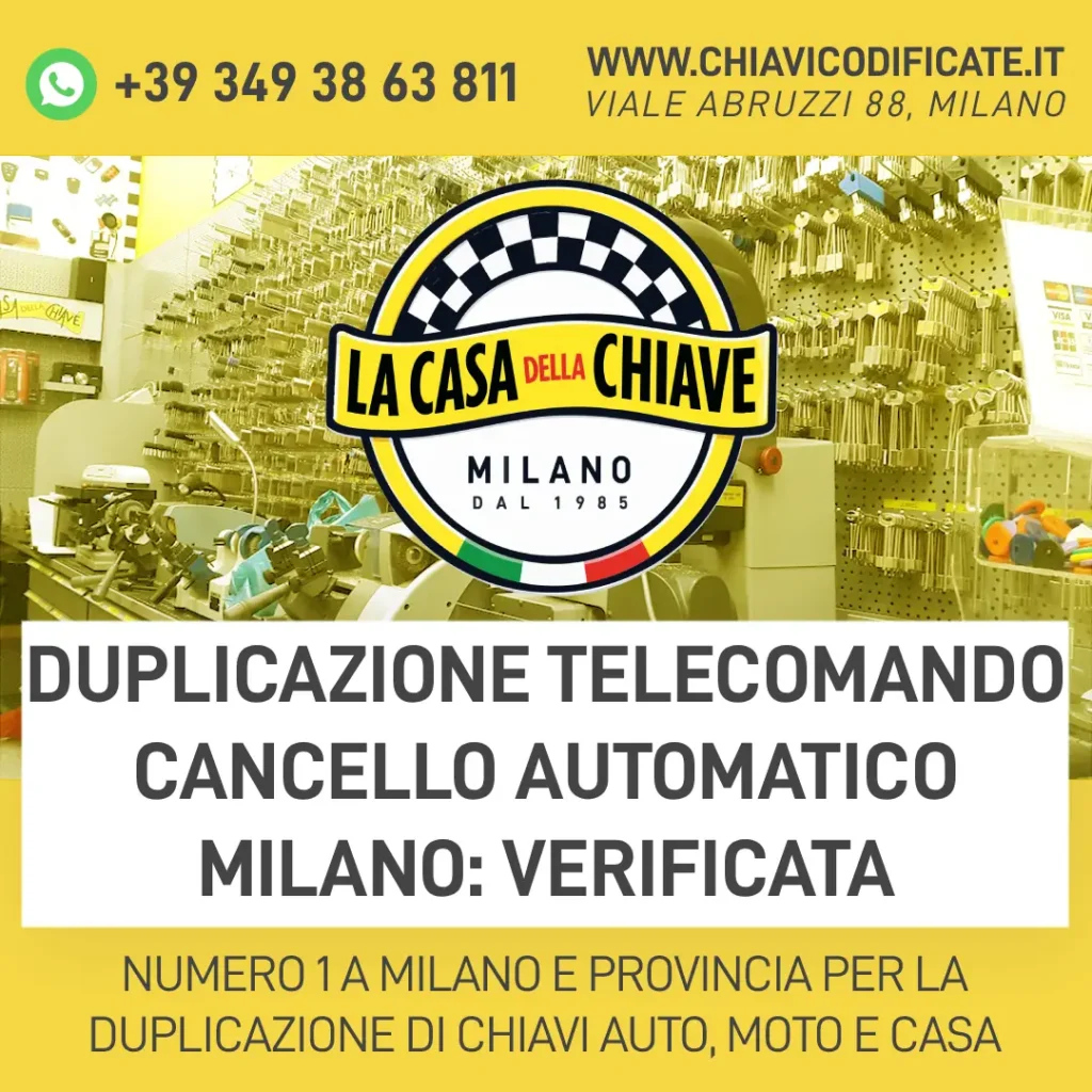 Duplicazione telecomando cancello automatico Milano: verificata