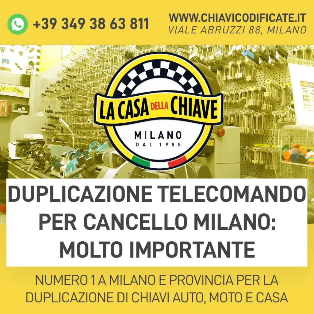 Duplicazione telecomando per cancello Milano: molto importante