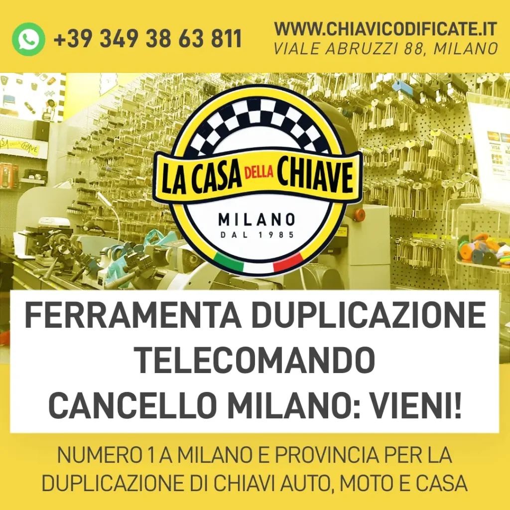 Ferramenta duplicazione telecomando cancello Milano: vieni!