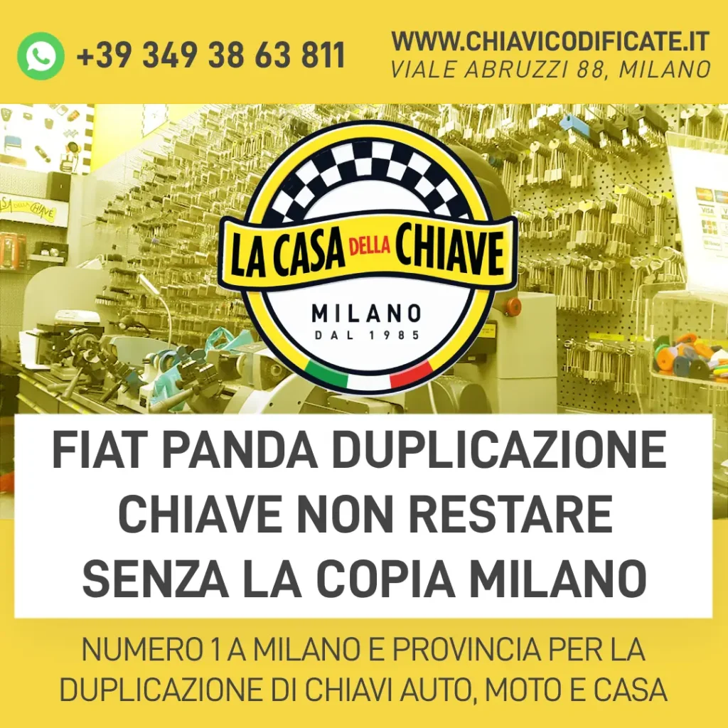 Fiat Panda Duplicazione chiave non restare senza la copia Milano