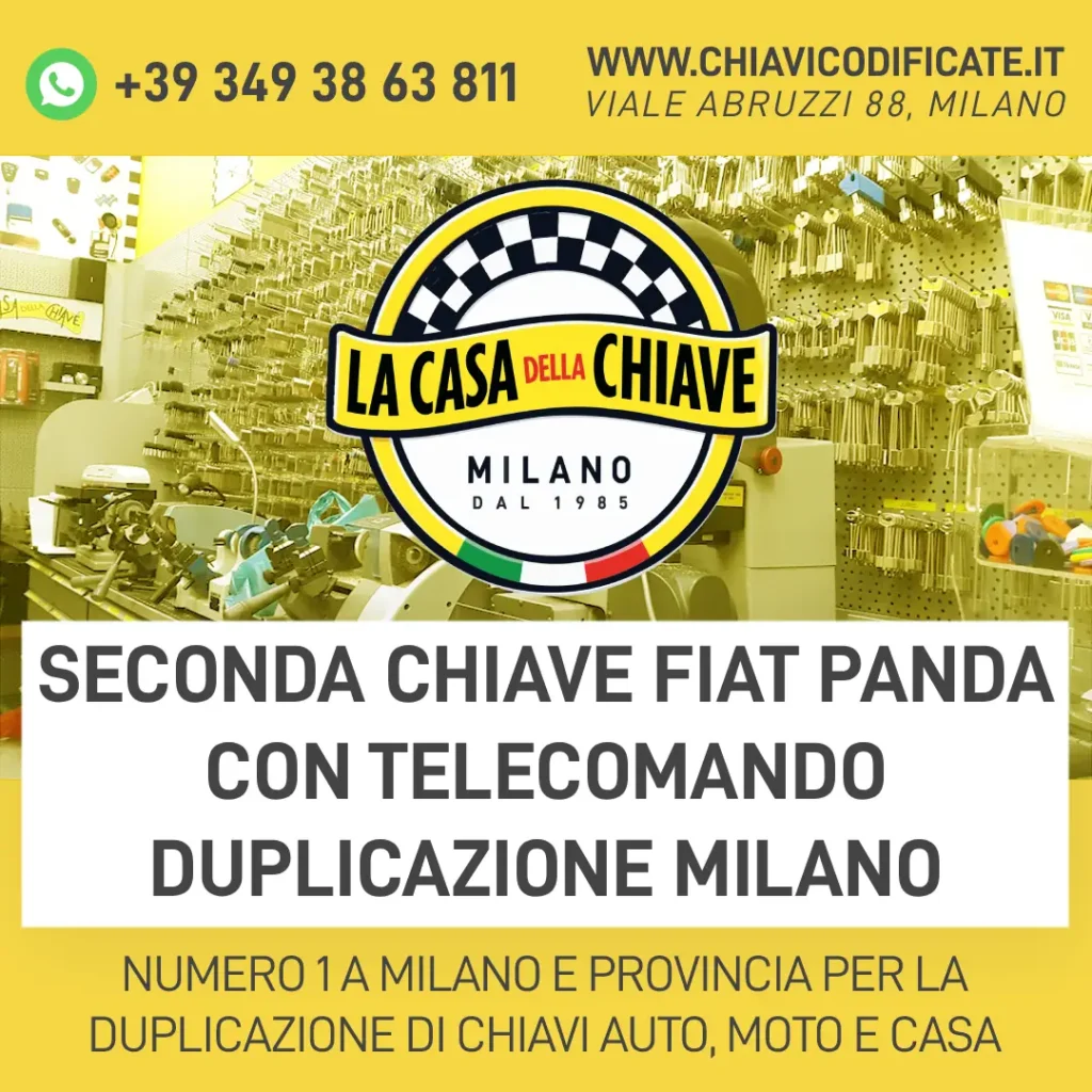 Seconda Chiave Fiat Panda con Telecomando Duplicazione Milano