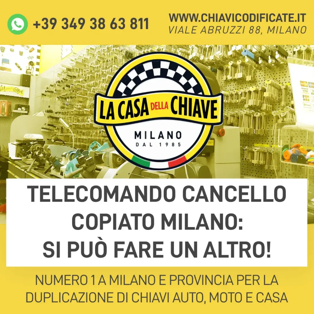 Telecomando cancello copiato Milano: si può fare un altro!