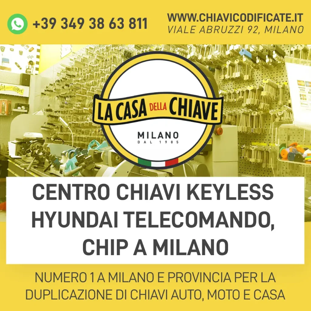 Centro Chiavi Keyless Hyundai Telecomando, Chip a Milano