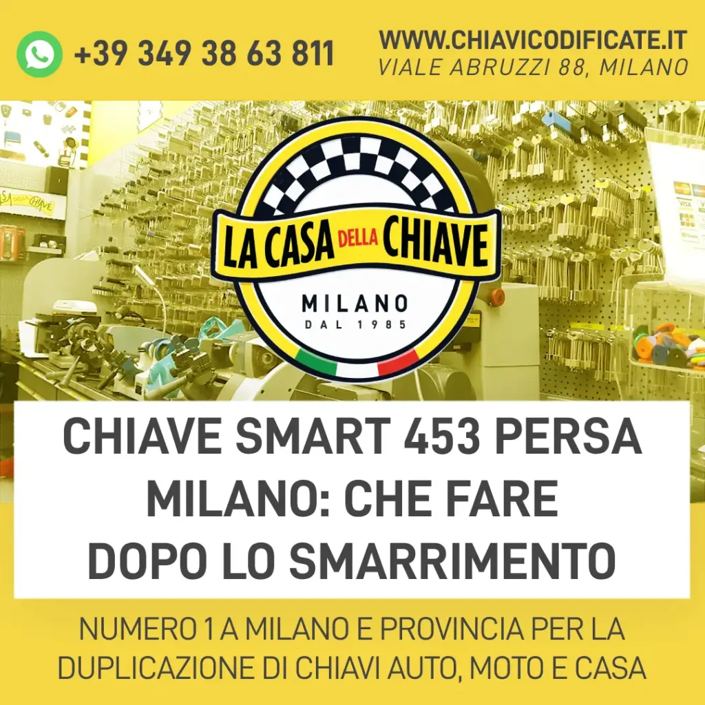 Chiave Smart 453 persa Milano: che fare dopo lo smarrimento