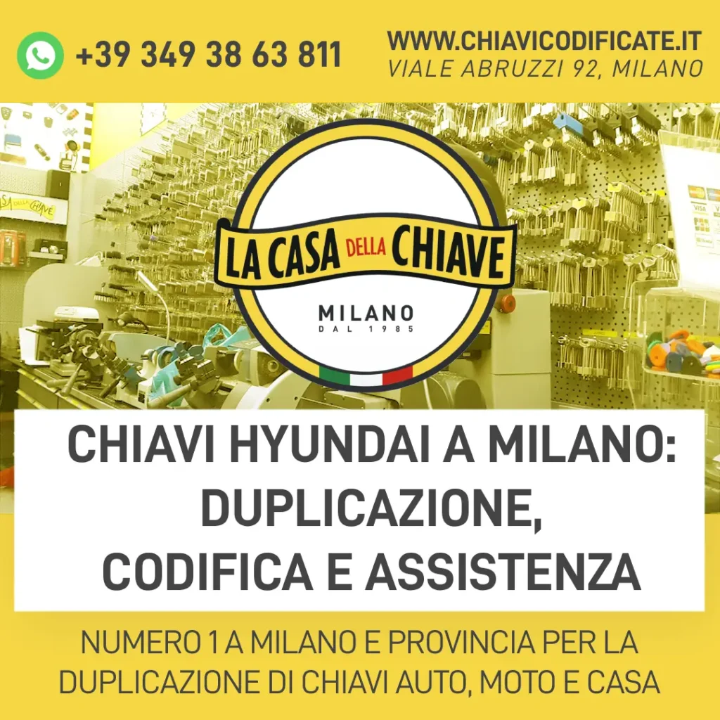 Chiavi Hyundai a Milano: Duplicazione, Codifica e Assistenza