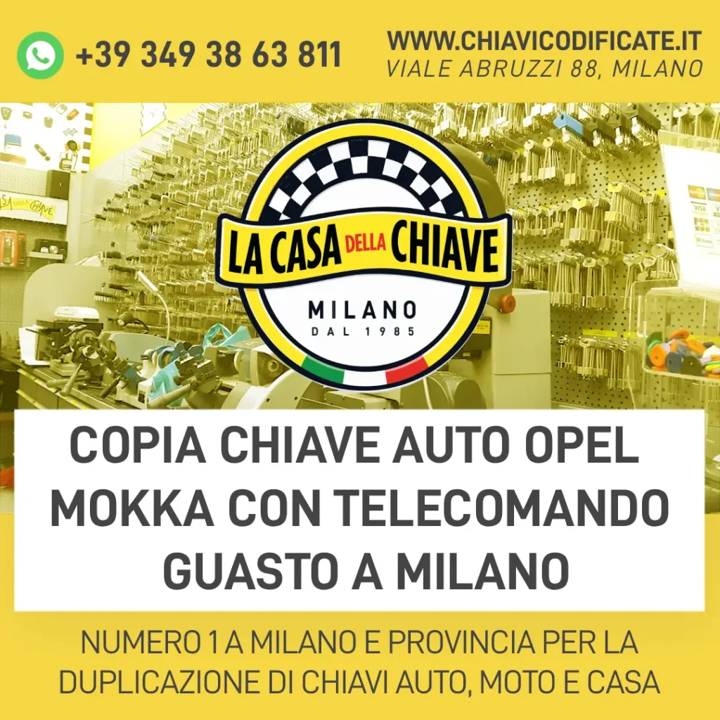 Copia Chiave Auto Opel Mokka con Telecomando Guasto a Milano