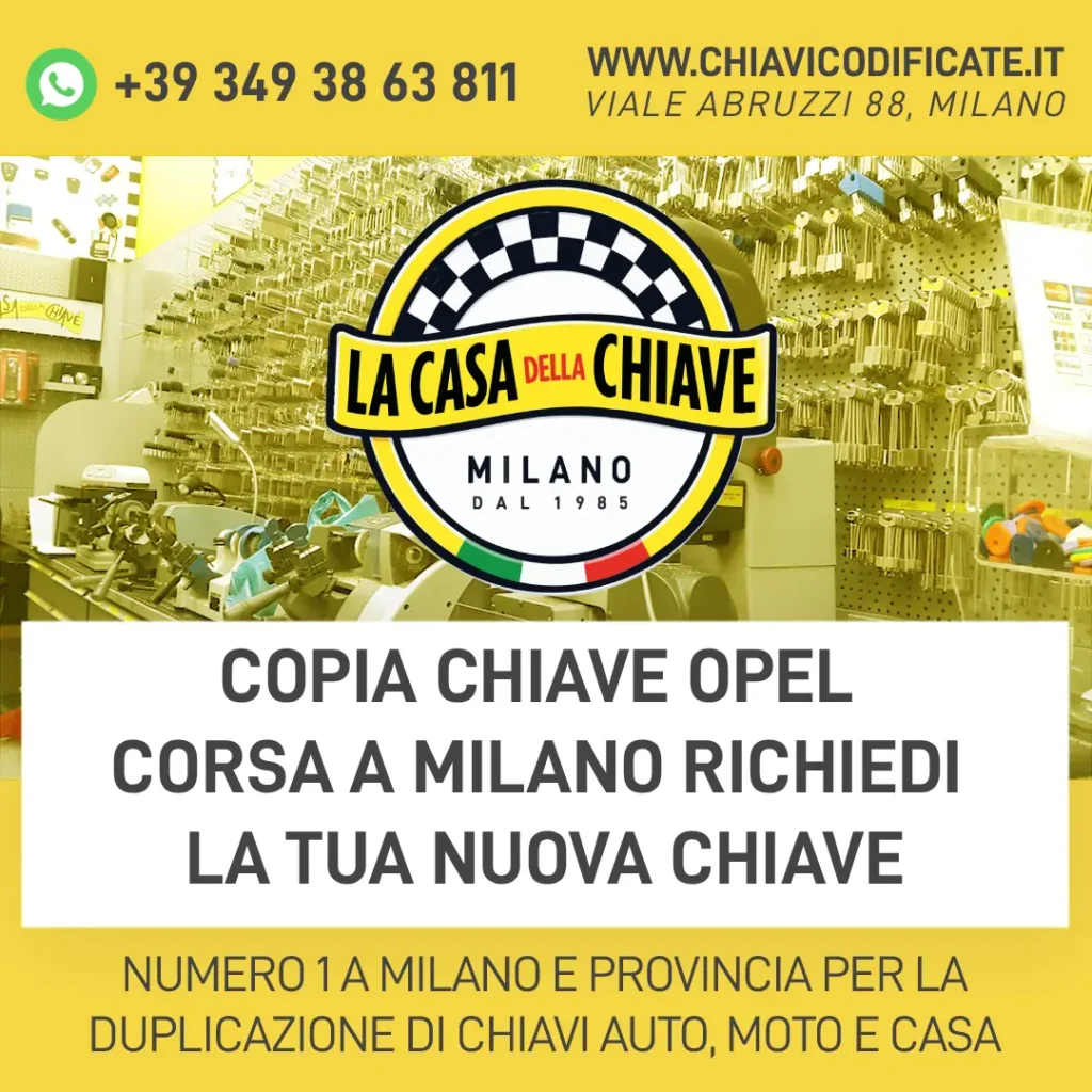 Copia Chiave Opel Corsa a Milano Richiedi la Tua Nuova Chiave