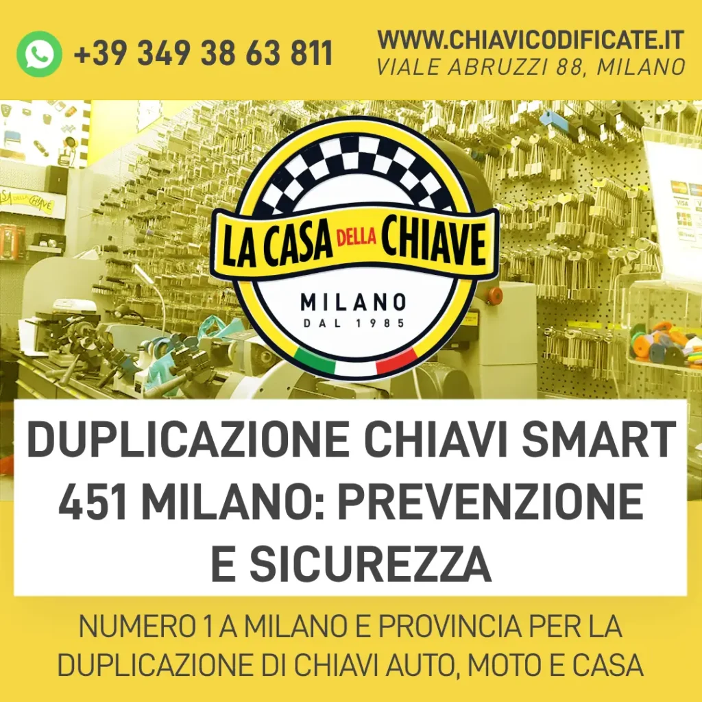 Duplicazione chiavi Smart 451 Milano: prevenzione e sicurezza