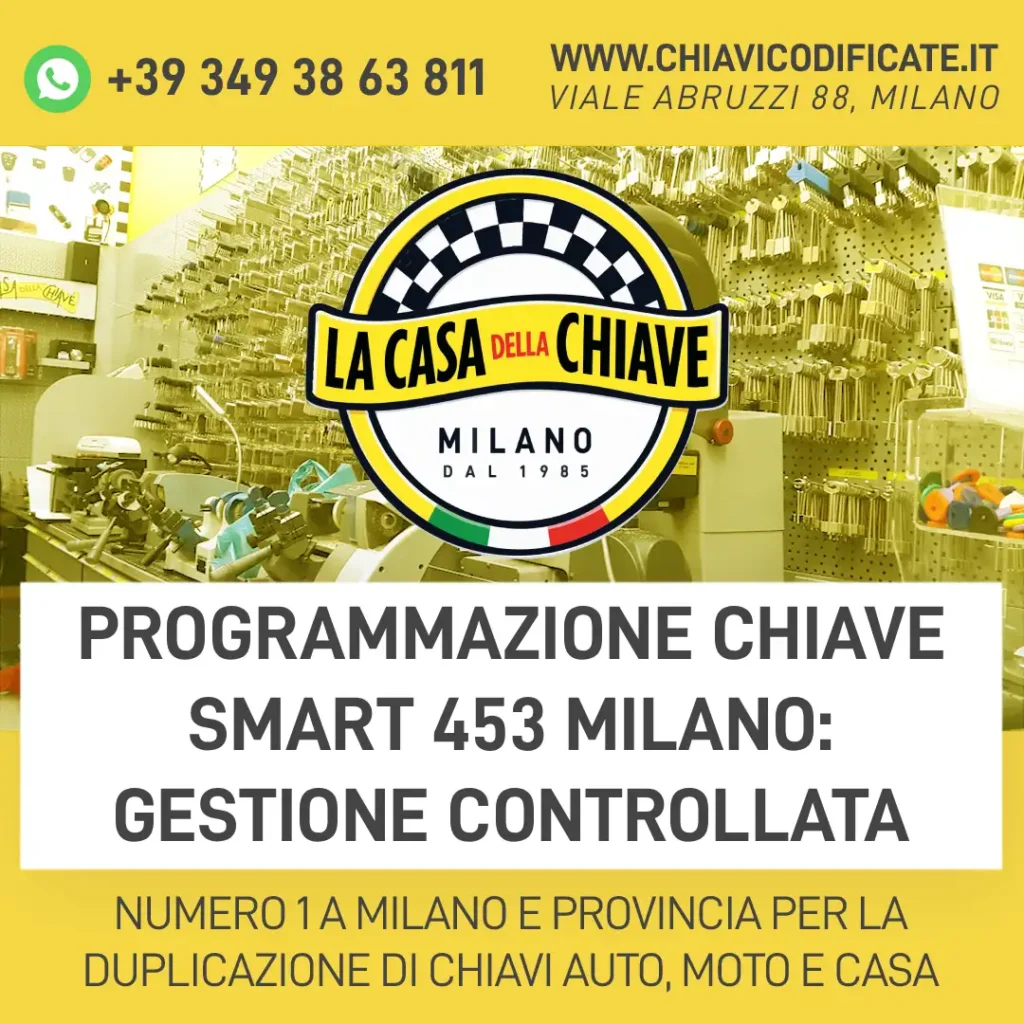 Programmazione chiave Smart 453 Milano: gestione controllata