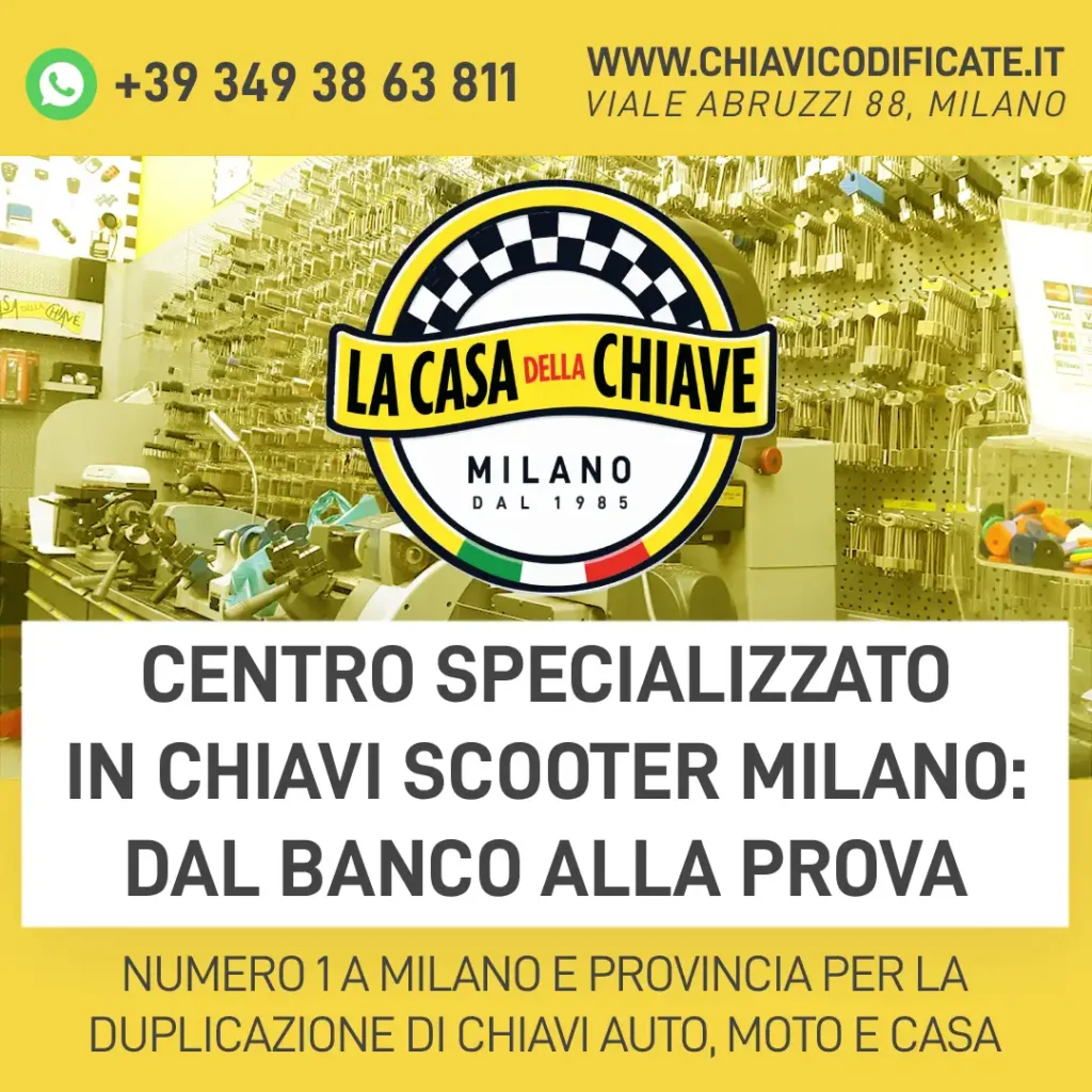 Centro specializzato in chiavi scooter Milano: dal banco alla prova