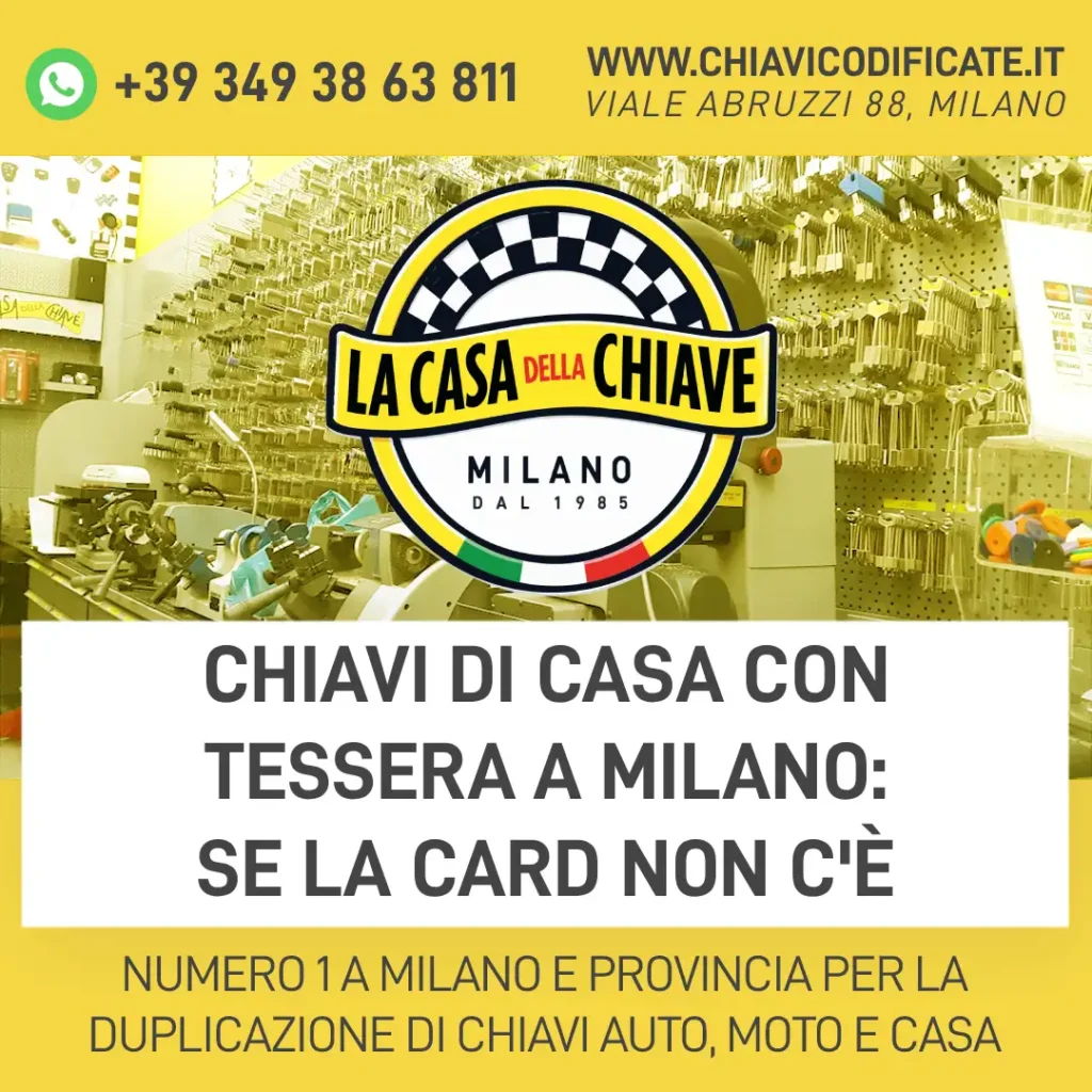 Chiavi di casa con tessera a Milano: se la card non c'è