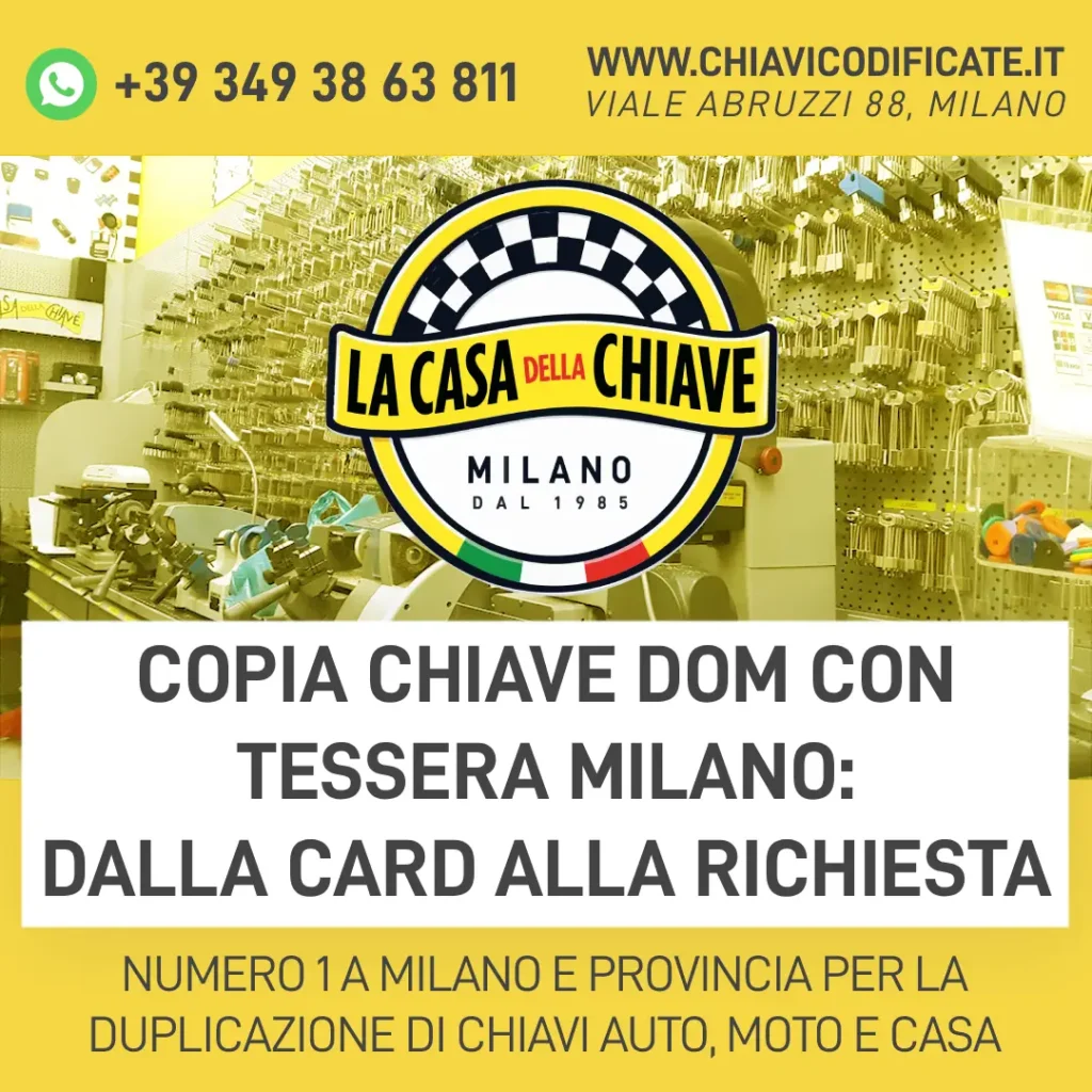 Copia chiave DOM con tessera Milano: dalla card alla richiesta