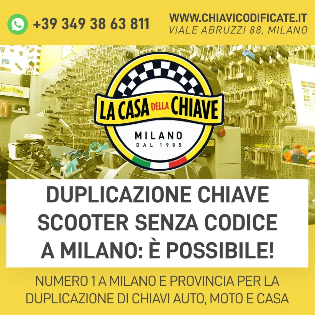 Duplicazione chiave scooter senza codice a Milano: è possibile!
