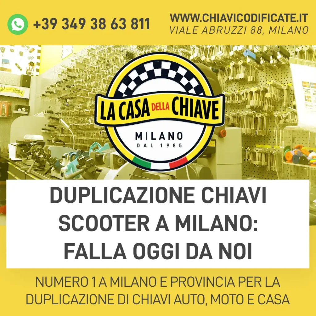 Duplicazione chiavi scooter a Milano: falla oggi da noi