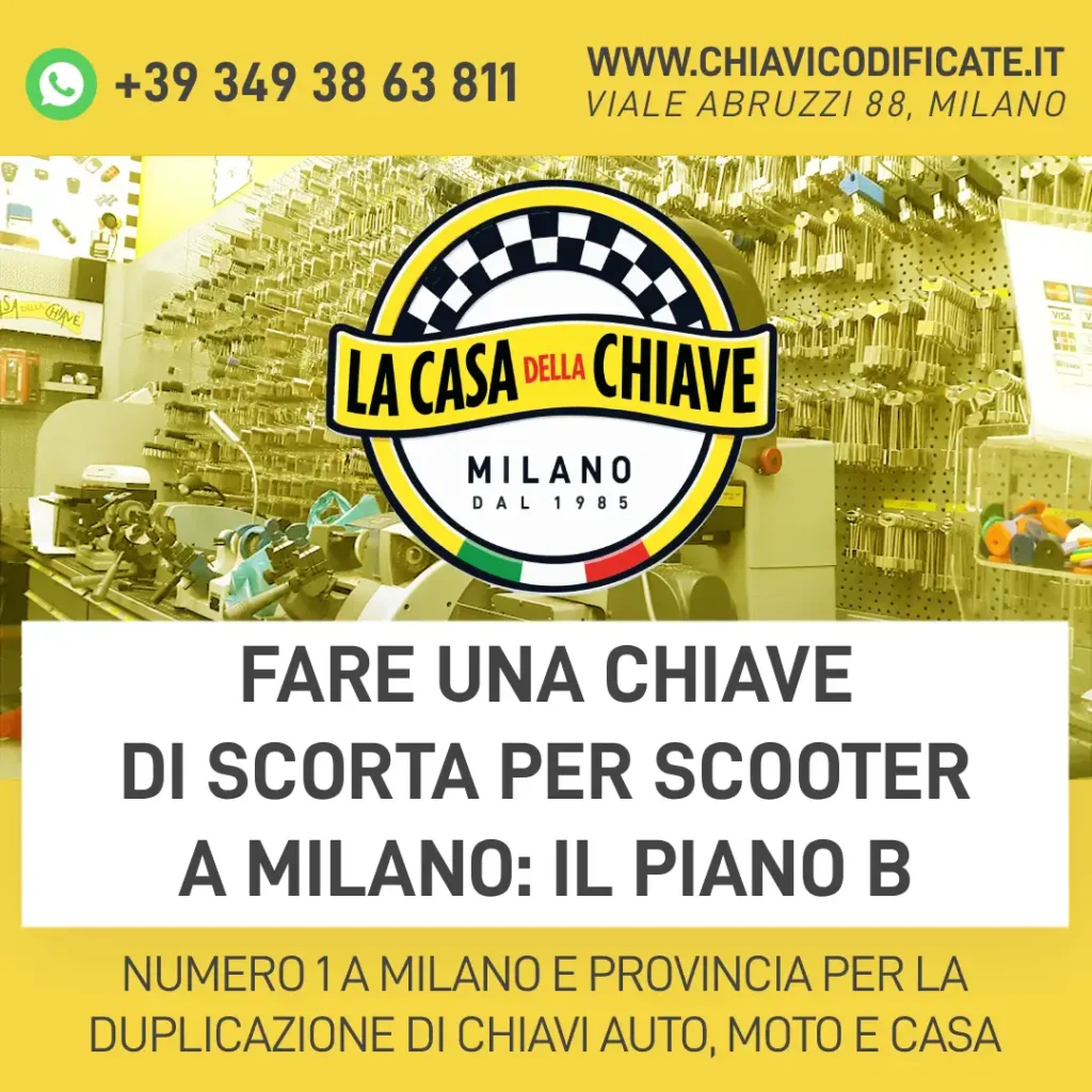 Fare una chiave di scorta per scooter a Milano: il piano B