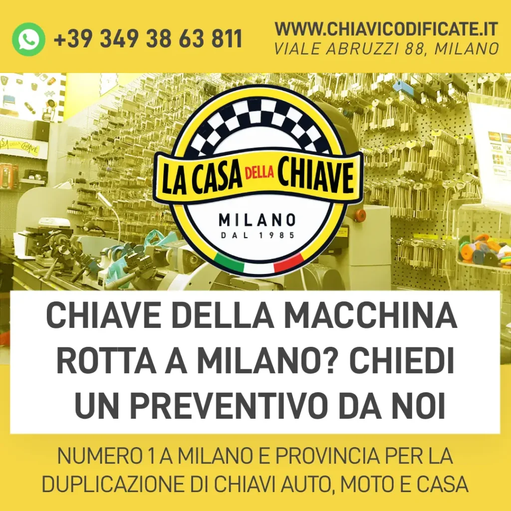 Chiave della macchina rotta a Milano? Chiedi un preventivo da noi