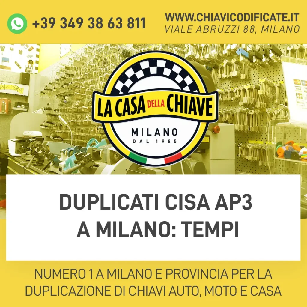 Duplicati CISA AP3 a Milano: tempi