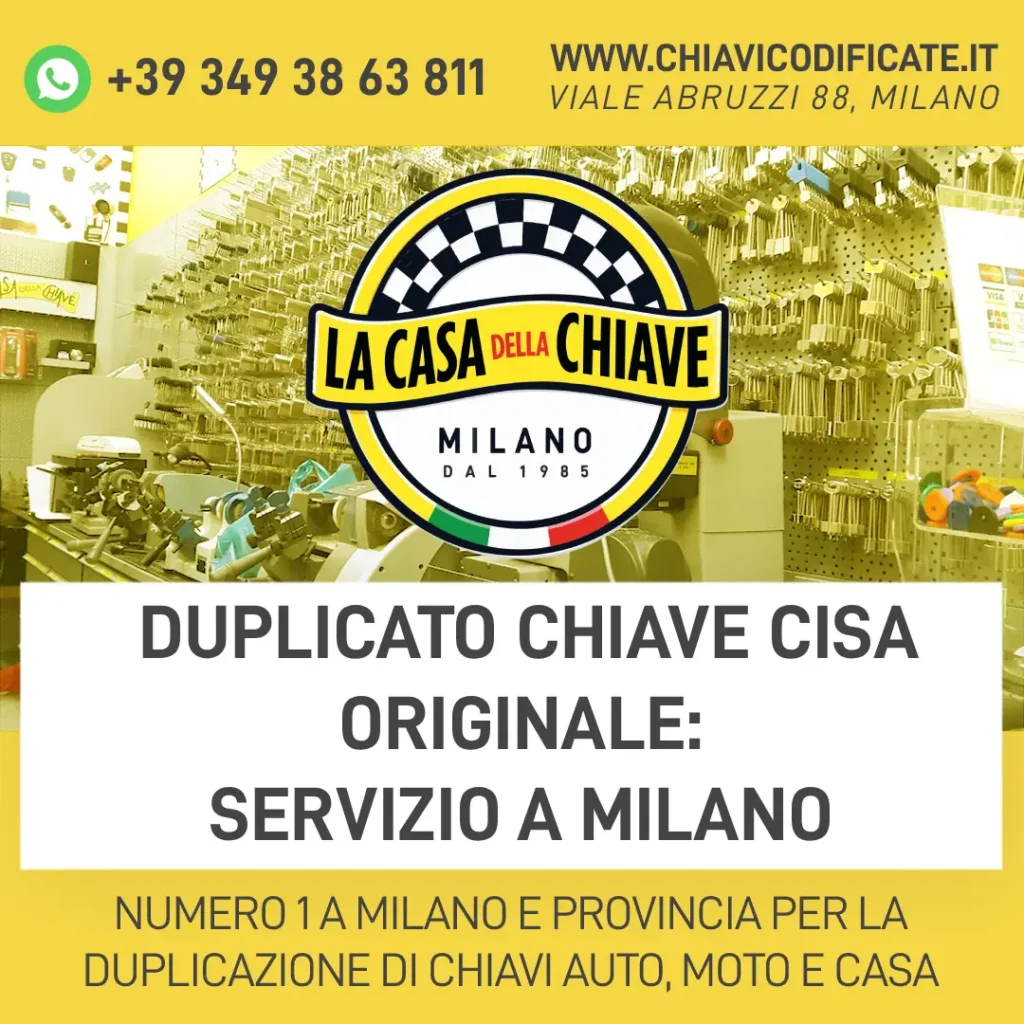 Duplicato chiave Cisa originale: servizio a Milano
