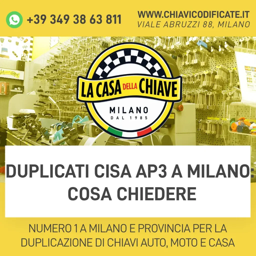 Duplicati CISA AP3 a Milano: cosa chiedere