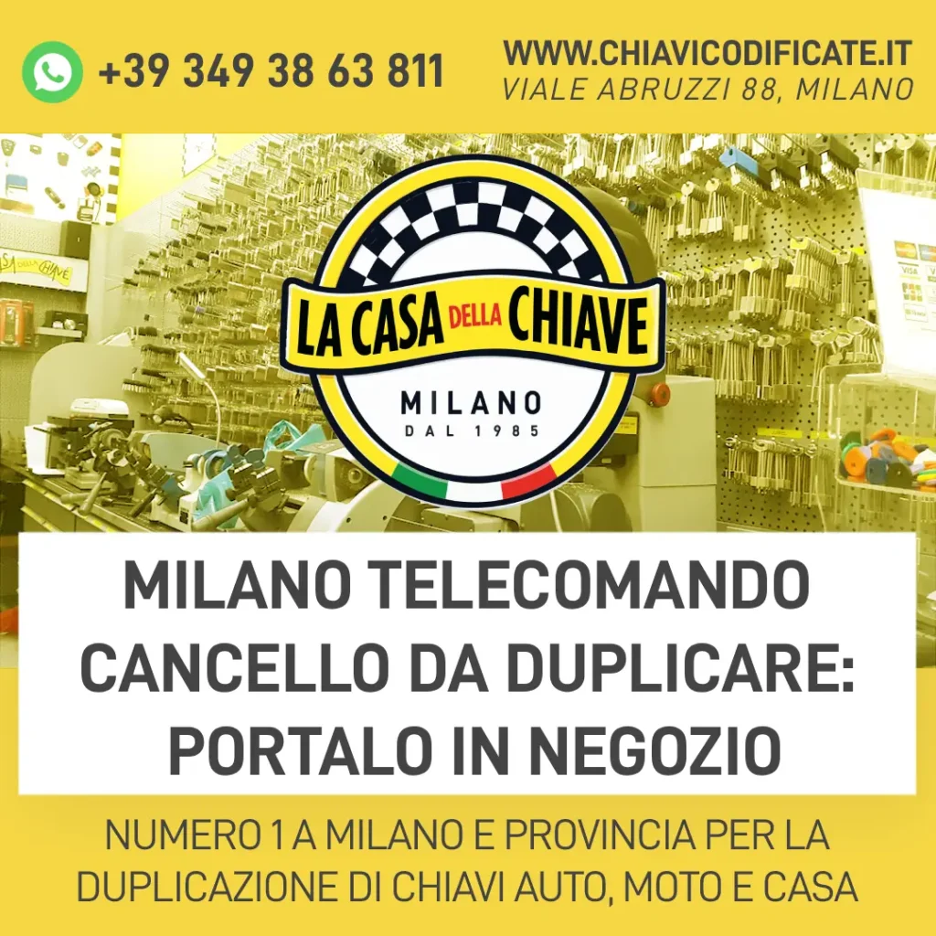 Milano Telecomando Cancello da Duplicare: Portalo in Negozio