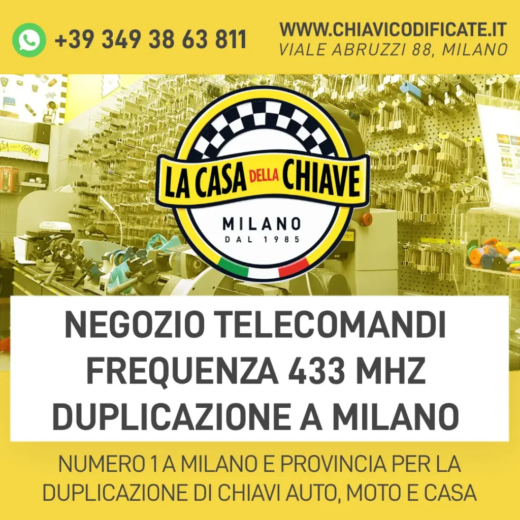 Negozio Telecomandi Frequenza 433 MHz duplicazione a Milano