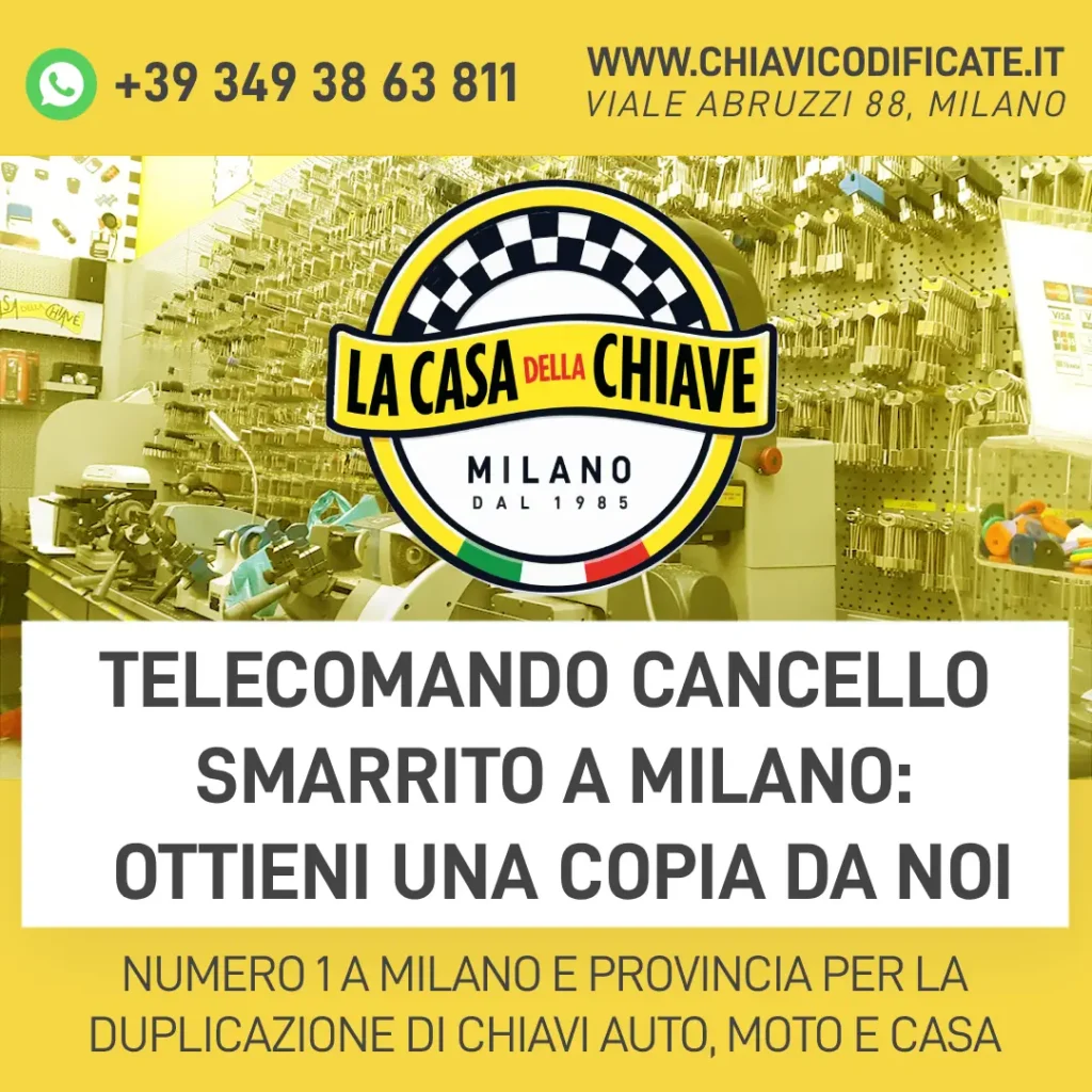 Telecomando Cancello Smarrito a Milano: Ottieni una copia da noi
