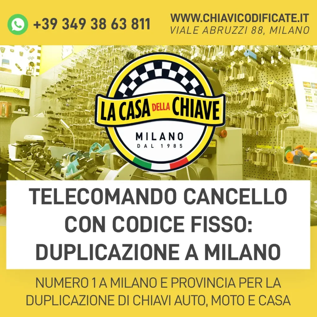 Telecomando Cancello con Codice Fisso: Duplicazione a Milano