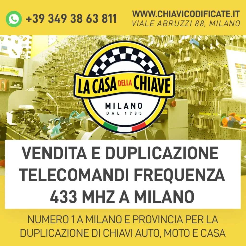 Vendita e Duplicazione Telecomandi Frequenza 433 MHz a Milano
